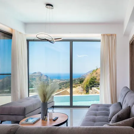 Epsilon Villa, Private Swimming Pool Garden, Panoramic Sunset Villa Rethymno